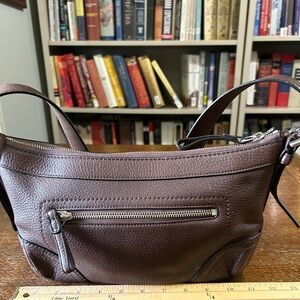 Coach F12321 Pebble Leather Shoulder Crossbody Bag - Brown -EXCELLENT